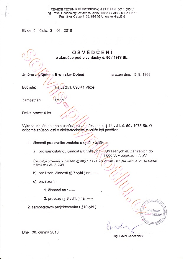 Praxe v elekrotechnice